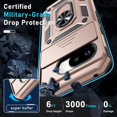 thumbnail image 5 of KOMI Case Compatible with Google Pixel 9A Built in Slide Camera Lens Cover+Screen Protector+Finger Ring Holder Kickstand,Heavy Duty Shockproof Full Body Protective Phone Cover, Rose Gold, 5 of 5