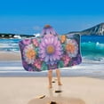 thumbnail image 2 of Yayeee Kids Hooded Towels Toddler Soft Absorbent Beach Bathing Wrap 50" x 23.5", Light Purple Flowers, 2 of 5