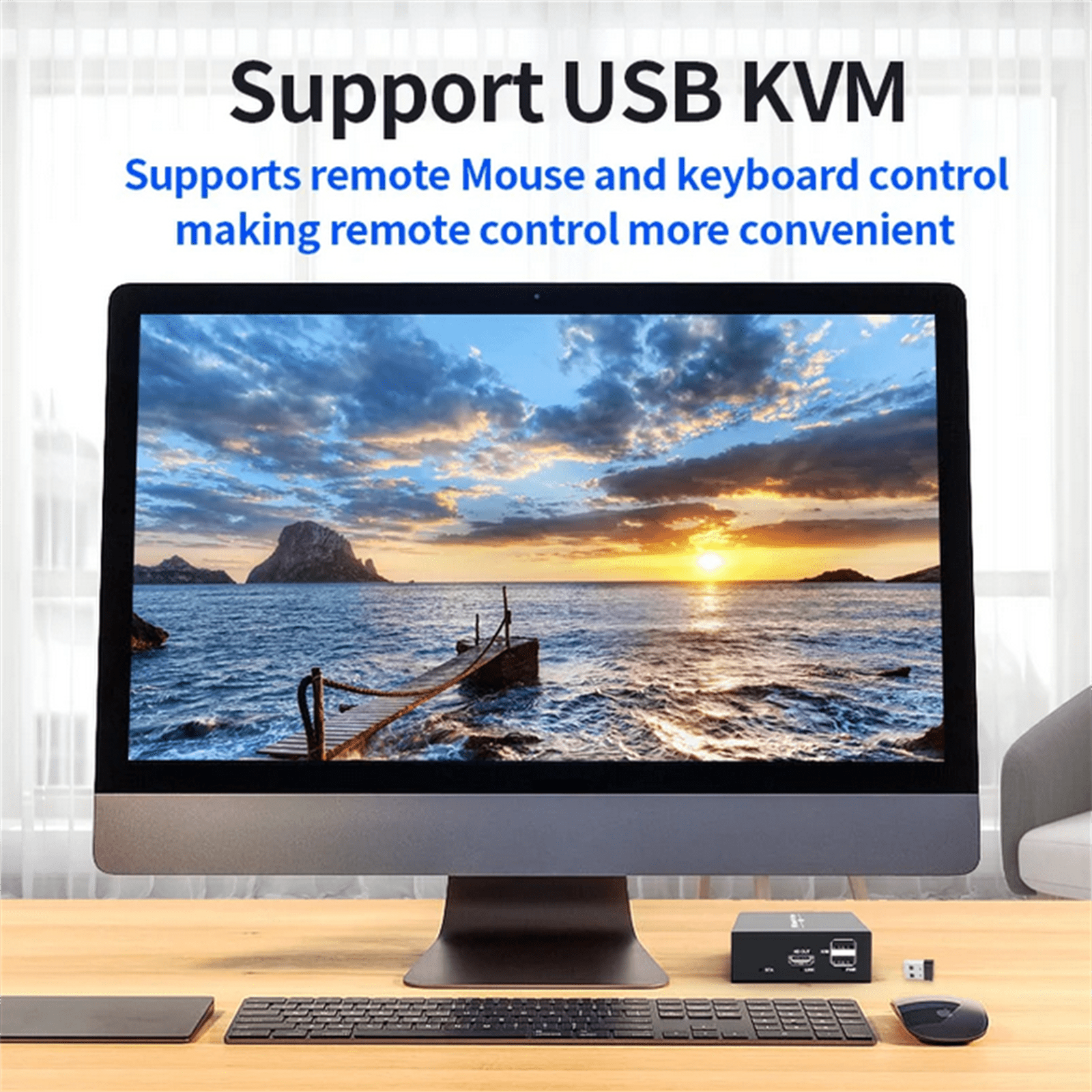 JIAHAOO HD KVM Extender 150M Cat5e/6 over Network 1080p One TX to Many RX USB Keyboard Mouse H.264