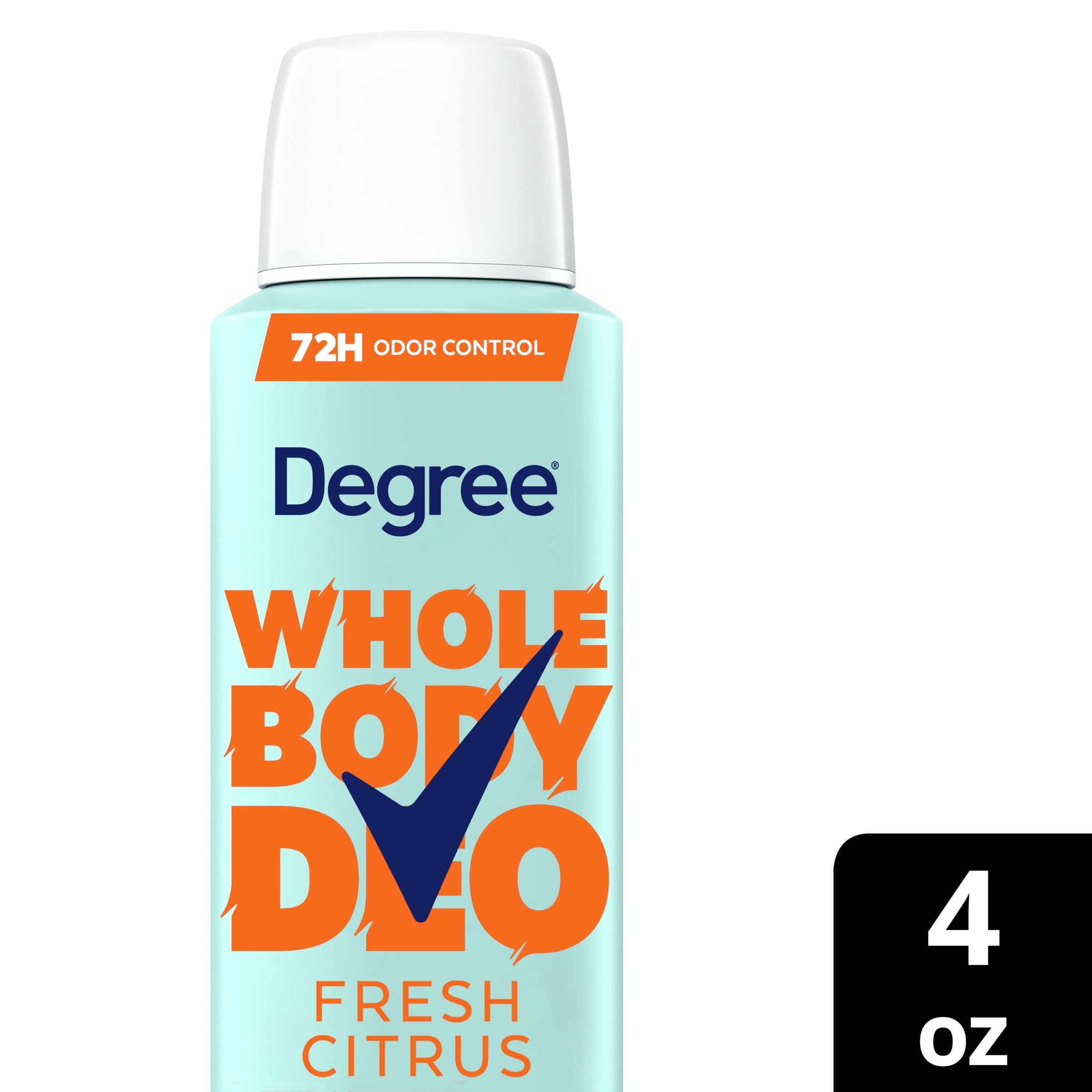 Degree Women Whole Body Deodorant Spray for Women Fresh Citrus Scent Aluminum Free, 4 oz