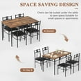 thumbnail image 5 of VECELO 5-Piece Dining Table Set for 4, Wooden Metal Table and 4 PU Cushion Chairs for Kitchen Breakfast Furniture, Retro Brown, 5 of 14