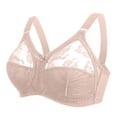 thumbnail image 2 of Gymayou Women Ultra Thin Sheer Lace Wireless Bra No Underwire Breathable Mesh Push Up Adjustable Straps Transparent Lingeries Beige 34, 2 of 7