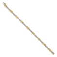 thumbnail image 2 of Real 14kt Two-tone Diamond Chain Bracelet; 7 inch; for Adults and Teens; for Women and Men, 2 of 2