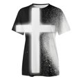 thumbnail image 4 of YDLCAFD T-Shirt Femme Printemps Été Imprimé Manches Courtes Col Rond T-Shirt Haut, 4 of 5