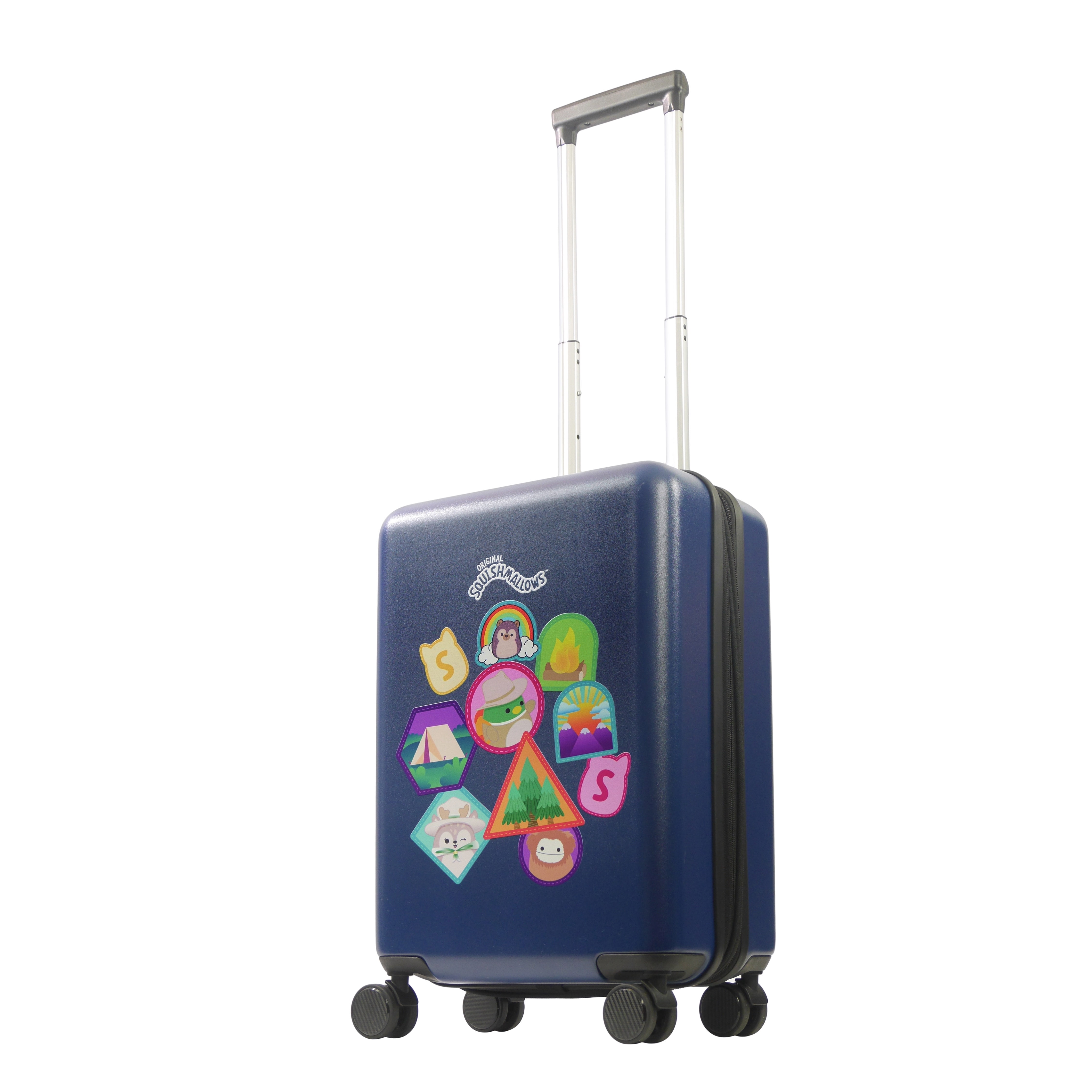 FUL Squishmallows 22.5 Inch Carry On Luggage, Hardshell Rolling Suitcase with Spinner Wheels, Blue