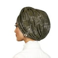 thumbnail image 3 of Avvexa Olive Drab Green Double Sided Women Head Wrap, Instant Pre-tied Turban, Chemo Gift, All Hair Cover, Breathable, 3 of 4