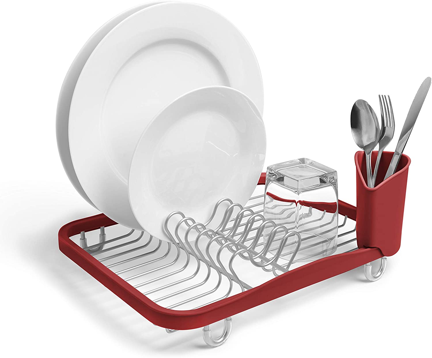 Drying Rack Dish Drainer Caddy with Removable Cutlery Holder Fits in