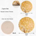 thumbnail image 3 of Beautiful Spring Japanese Cherry Blossoms 2 Pcs Round Woven Pot Holders Trivets Set, Cotton Coasters Placemats for Cooking Baking Hot Dish Pan Pot Bowl Teapot, 9.45 In + 7 In, 3 of 5