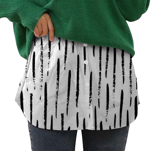 Gibobby mini faldas de mujer sexy Minifalda interior para mujer, falda inferior, falda de extensión de camisa de barrido con botones, extensión de camisa, parte superior infer(Blanco, L)
