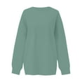 thumbnail image 4 of Dwellite Women's Casual Crewneck Sweatshirts Oversized Long Sleeve Cute Tunic Tops Loose Fitting Pullovers with Pocket Mint Green M, 4 of 5