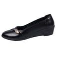 thumbnail image 2 of Lepsheexh Shoes for Women Versatile Round Toe Design Wedge Heel Comfortable Wear Resistant Formal Working Leather Daily Shoes, 2 of 9