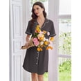 thumbnail image 3 of Ekouaer Nightgowns for Women Button Down Sleep Shirts Short Sleeve Nightshirt Classic Pajama Dress Soft Sleepwear, 3 of 6