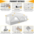 thumbnail image 3 of HOTEEL Canopy 10x30 Pop up Canopy with 8 Sidewalls Heavy Duty Party Tent Outdoor Party Event Gazebo Commercial Canopy Tents for Parties Wedding Outdoor Events,White, 3 of 13