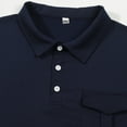 thumbnail image 4 of Men's Casual Henley Shirt Stretch Long Sleeve Shirts for Men Turn-down Collared Casual Formal Solid Shirts Summer Beach Hippie T Shirts With Pocket, 4 of 8