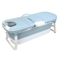 thumbnail image 2 of Anvazise 50 inch Foldable Bathtub, Portable Bathtub for Adult Kids, Large Collapsible Tub, Freestanding Surround Collapsible Bathtub, Effortless Folding Bathtub, Hot Bath, Ice Bath (Blue), 2 of 13