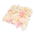 thumbnail image 3 of Paneles de flores artificiales de 15 x 15 pulgadas para el telón de fondo del escenario de la boda, decoración de pared con rosas de seda de color amarillo y rosa vibrantes, 3 of 8