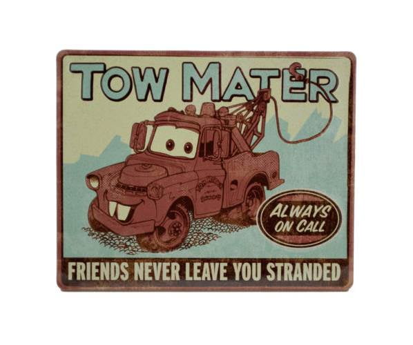 Disney Pixar CARS Hallmark Tin Sign /"Friends Never Leave You Stranded/"