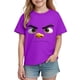 thumbnail image 5 of Tops de Manga Corta Linda con Impresión de Expresión Linda de Color Sólido para Niños Niños Niñas, Camiseta Cómoda Suelta para la Temporada Escolar, 5 of 8