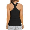 thumbnail image 3 of Sleeveless Halter Women Criss Cross Slim Knit Tank Tops, 3 of 6