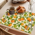thumbnail image 3 of Green Orange Placemats Set of 12 Summer Botanical Leaves Watercolor Place Mats Indoor Wipeable Table Mats Washable Cloth Dining Table Placemats for Kitchen Holiday Party Home Decor 13x19 Inch, 3 of 9