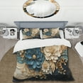 thumbnail image 2 of Designart "Liquid Ink VORTEXscape II" Abstract Spirals Bedding Covert Set - Transitional Gold Abstract Bed Set With 2 Shams, 2 of 6