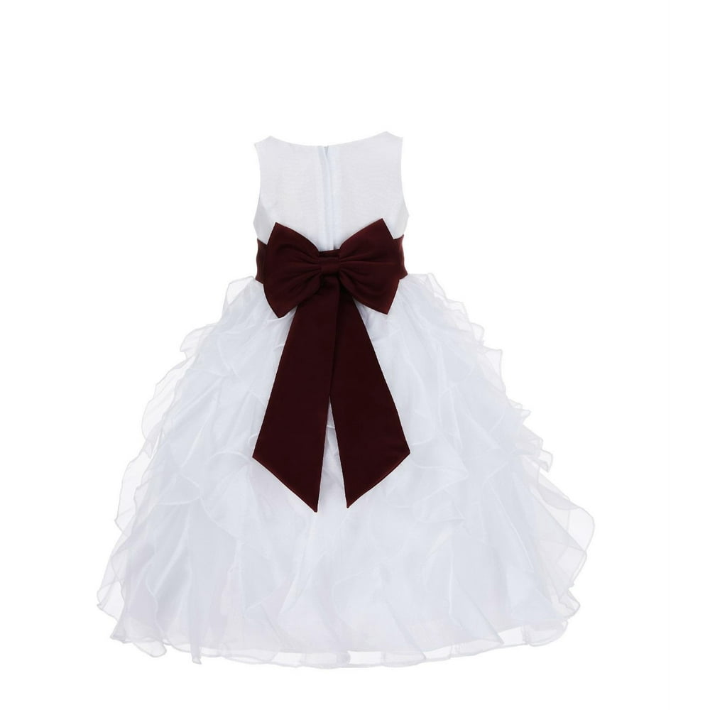 Ekidsbridal - Ekidsbridal White Ruffled Organza Flower Girl Dress ...