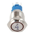 thumbnail image 4 of Momentary Push Button, Waterproof ON/Off Stainless Steel Push Button Switch, For Industrial Components Supplies Electromagnetic Starters 220VAC Red, 4 of 8
