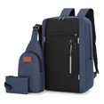 thumbnail image 1 of Blue 3-Piece Travel & Commute Bag Set: 16-Inch Laptop Backpack with USB Charging, Crossbody Shoulder Bag & Mini Clutch – Wear-Resistant Oxford Fabric, Multi-Compartment Storage for Business, Work &, 1 of 6