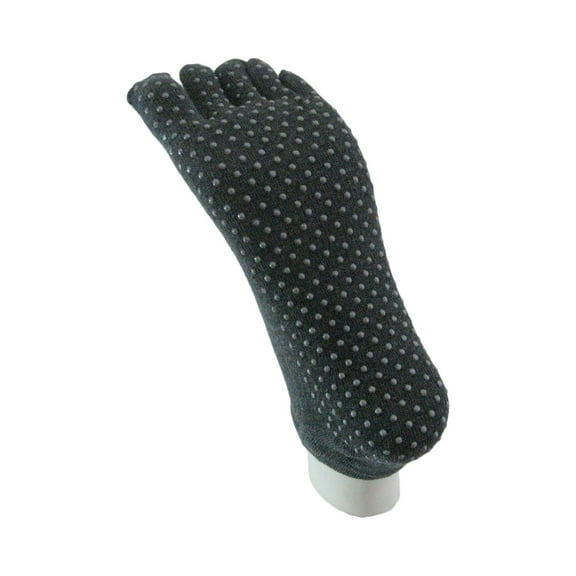 Couver Cotton Non Slip Skid No-Show Yoga 5 fingers Toed Socks, Charcoal Small