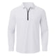 thumbnail image 2 of Camisas Para Hombre Manga Larga Regular Fit Camisa holgada de talla grande informal sólida de lino y algodón para hombre, camisa de manga larga con cremallera y cuello levantado para (White, XL), 2 of 5