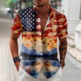 thumbnail image 2 of MuXiKeJi Clothes America 250 Shirt - Men's American 250 Anniversary USA Flag Print Hawaiian Button Down Shirt 1776-2026 Patriotic Tee, M-3XL, 2 of 5