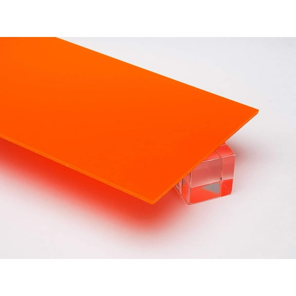 1/8" (0.118") Solid Orange Acrylic Opaque Plexiglass Sheet 24"x12" Cast 3mm Thick Nominal Size AZM