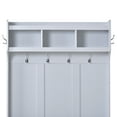 thumbnail image 5 of EUROCO 70.8" Entryway Hall Tree with Storage Bench and Coat Rack, 6 Hooks, 3 Shelves for Hallway Living Room Bedroom Home,White, 5 of 7