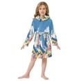 thumbnail image 6 of FORMRS Niños Bathrobe Unisex Hooded Robe Soft Plush Pajamas Sleepwear, Size 2-3T, Abstract Snow Mountain, 6 of 7