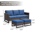 thumbnail image 4 of POCASSY 74.02" Wide Outdoor Wicker Patio Sofa with Ottomans, 4 of 8