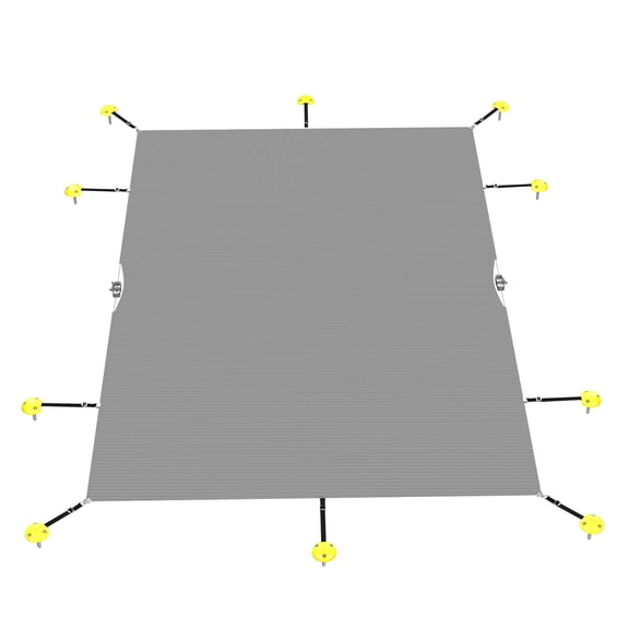 Sunshades Depot 8'x8' Rectangle Light Grey Winter Pool Cover Pool Safety Covers for In-Ground Swimming Pools Inground Pool Leaf Net Cover Wire Rope Hemmed All Edges