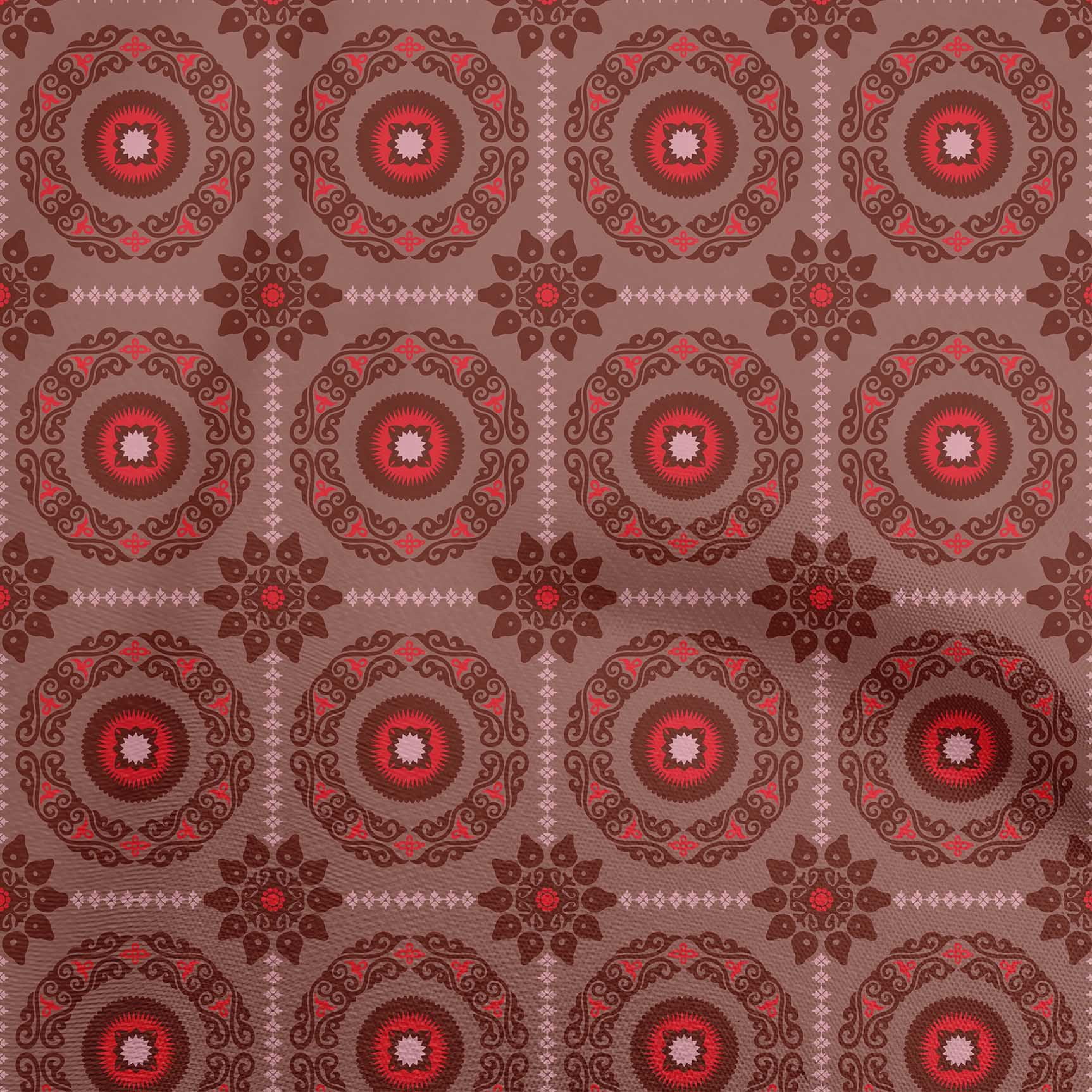 oneOone Cotton Silk Brown Fabric Asian Ornamental Sewing Material Print  Fabric By The Yard 42 Inch Wide - Walmart.com