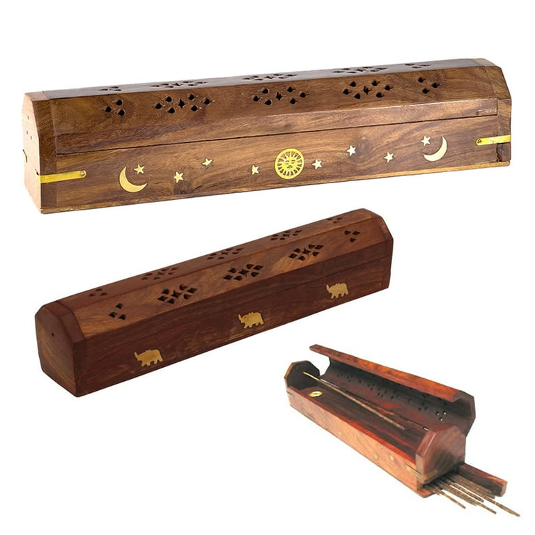 初売り旅行 Incense Wooden Pc 1 Burner Burning Style Hinged Coffin Box Kitchen&BathFixtures