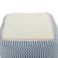 thumbnail image 5 of DecMode Blue Fabric Pouf, 5 of 9