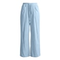 thumbnail image 4 of RUTAYY Women's Wide Leg Pants Elastic Waist Drawstring Solid Color Side Pockets Relaxed Fit Casual Trousers Light Blue, 4 of 4