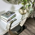 thumbnail image 6 of Furniture of America Navarre Steel Glass Console Table in Silver and Black, 6 of 10