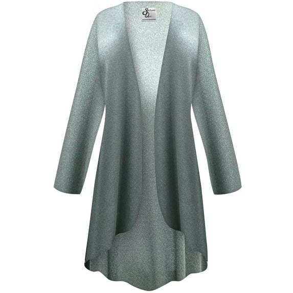 Women Medium Tall Cascading Cardigan Orange Fractal Sweater Knit Flowy Drape Duster Sweater Made in USA