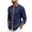 Navy, variant on COMVALUE Men's Linen Shirt Long Sleeve Button Down Collar with Contrast Placket Regular Fit Casual Beach Tops (Army Green, L)