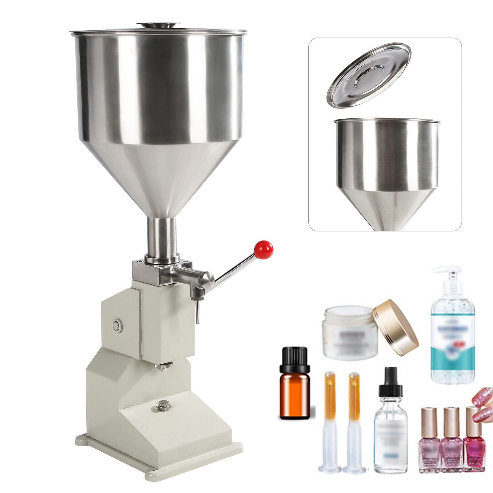 Miumaoev Manual Liquid Filling Machine Stainless Steel, Bottle Filler  5-50ml for Paste Cream Cosmetic, Lipgloss Machine, Liquid Filling Machine