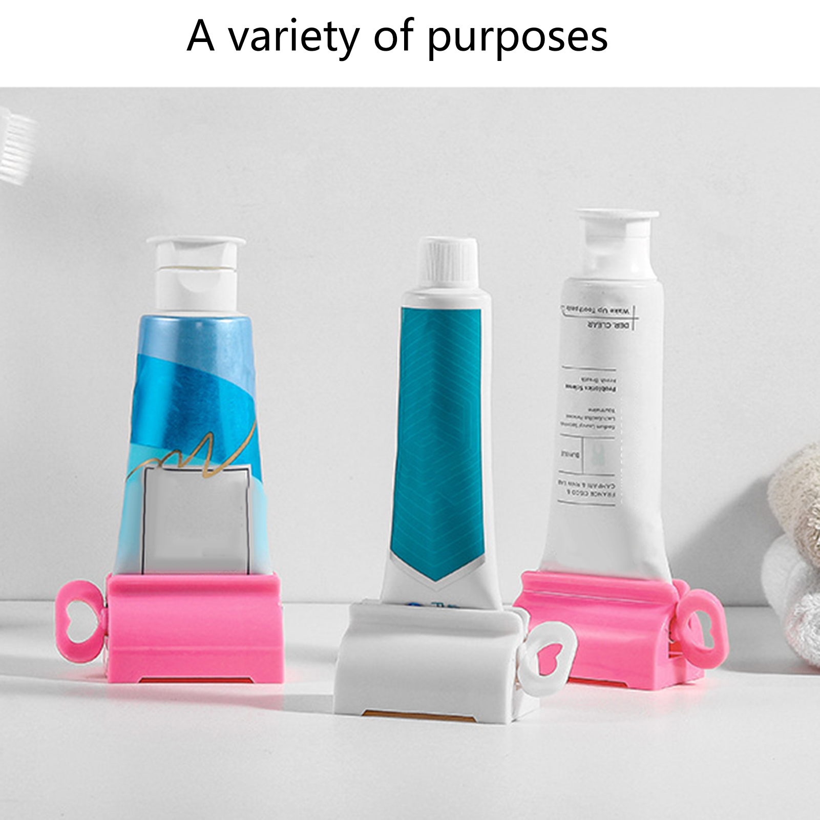 Travelwant 4Packs Rolling Tube Toothpaste Squeezer Toothpaste Seat