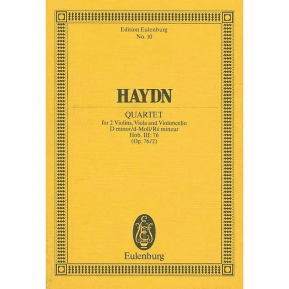 Edition Eulenburg String Quartet in D Minor, Quinten: Erdody-Quartet No. 2, Op. 76/2, Hob. III: 76, Book 10, (Paperback)