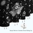 thumbnail image 6 of Black White Gothic Butterfly Sun Moon Flower Pattern Shower Curtain 36"x72" ,Bathroom Decorative Shower Curtains Set with 12 Hooks,Modern Waterproof Washable Shower Curtain, 6 of 6