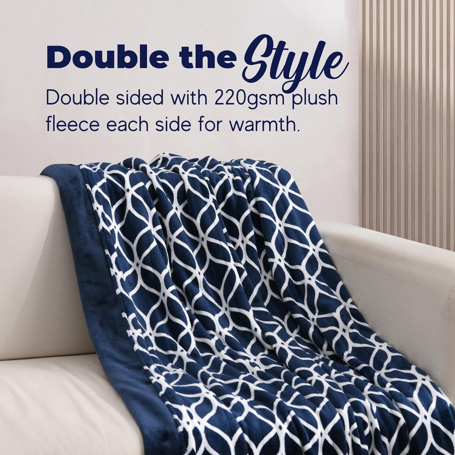 Dreamaker One-Touch Fleece Electric Heated Throw Blanket, 50x60 inches - Cozy, Machine Washable, with 4 Adjustable Heat Settings & Built-in Remote - Ultimate Comfort for Cold Nights