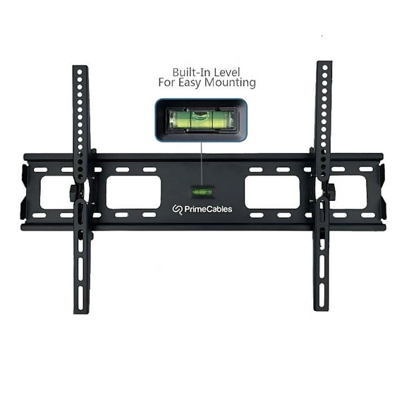 Tilt TV Wall Mount Bracket for 37-70 inch Curved & Flat Panel TV up to VESA 600 and 121 Lbs, Safety Lock & Integrated Bubble Level Fits 12" 16" Wall Wood Studs