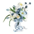 thumbnail image 1 of Bouquet de boda, flores artificiales de tulipán, novias de novia de novia sosteniendo flores para graduación, centros de mesa de bodas, 1 of 8